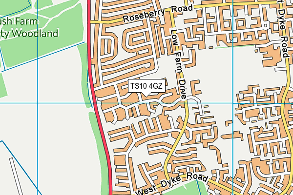 TS10 4GZ map - OS VectorMap District (Ordnance Survey)