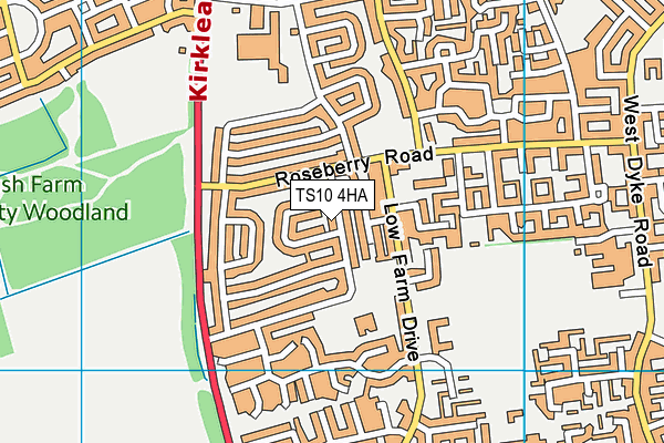 TS10 4HA map - OS VectorMap District (Ordnance Survey)