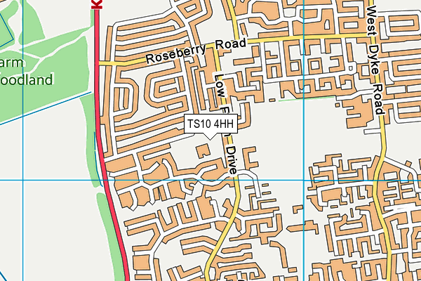 Riverdale Primary School map (TS10 4HH) - OS VectorMap District (Ordnance Survey)