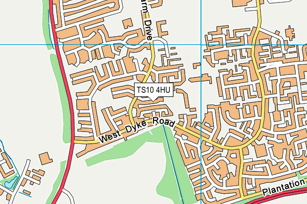 TS10 4HU map - OS VectorMap District (Ordnance Survey)