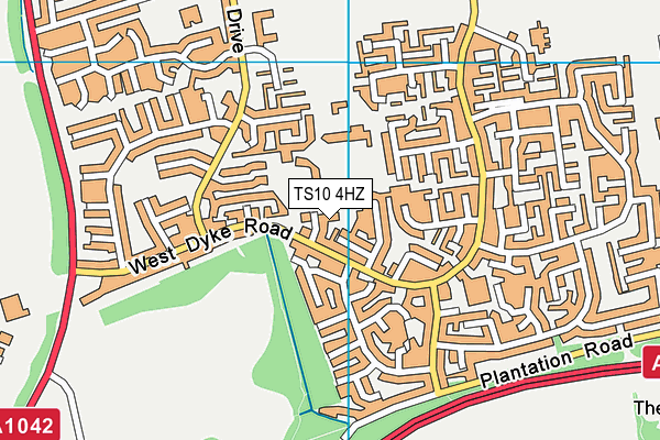 TS10 4HZ map - OS VectorMap District (Ordnance Survey)