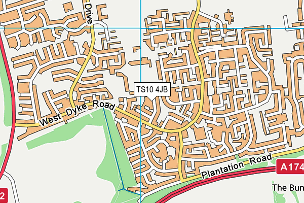 TS10 4JB map - OS VectorMap District (Ordnance Survey)