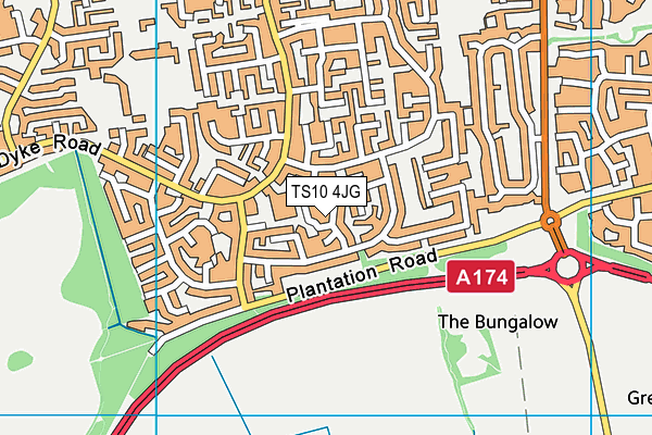 TS10 4JG map - OS VectorMap District (Ordnance Survey)