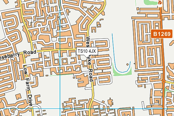 TS10 4JX map - OS VectorMap District (Ordnance Survey)