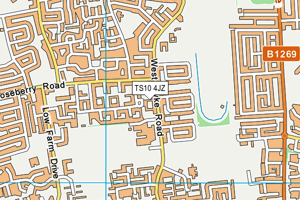 TS10 4JZ map - OS VectorMap District (Ordnance Survey)