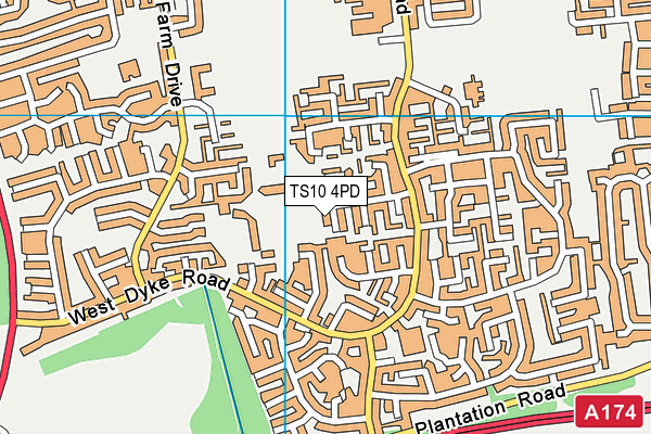 TS10 4PD map - OS VectorMap District (Ordnance Survey)