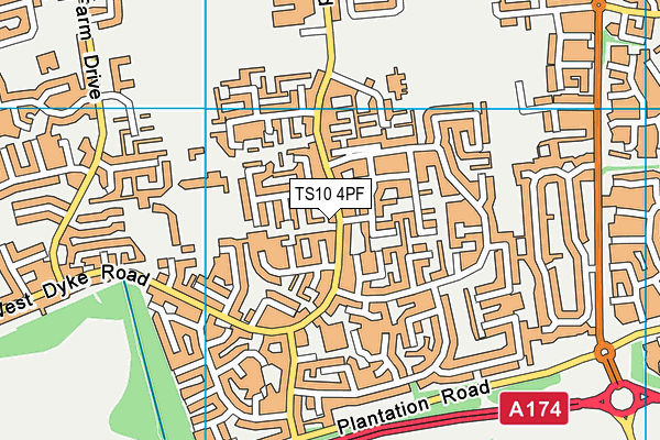 TS10 4PF map - OS VectorMap District (Ordnance Survey)