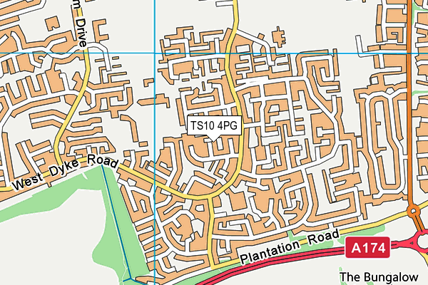 TS10 4PG map - OS VectorMap District (Ordnance Survey)