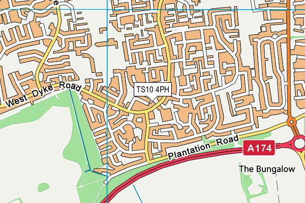 TS10 4PH map - OS VectorMap District (Ordnance Survey)