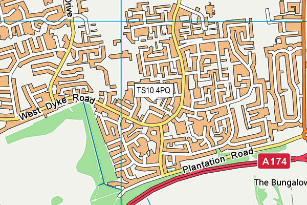TS10 4PQ map - OS VectorMap District (Ordnance Survey)