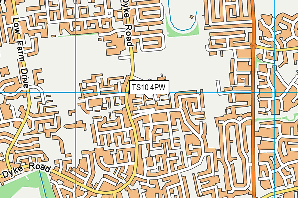 TS10 4PW map - OS VectorMap District (Ordnance Survey)