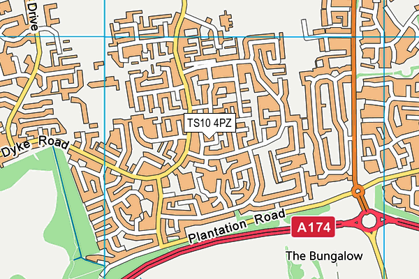 TS10 4PZ map - OS VectorMap District (Ordnance Survey)