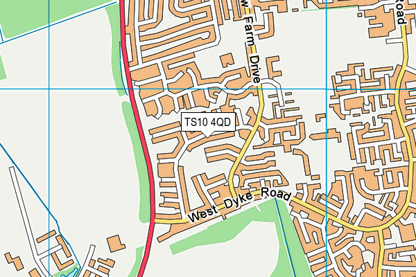 TS10 4QD map - OS VectorMap District (Ordnance Survey)