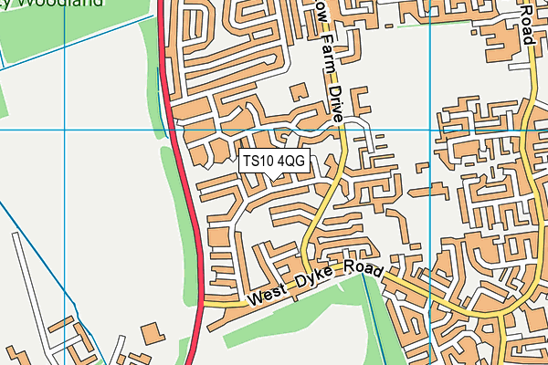 TS10 4QG map - OS VectorMap District (Ordnance Survey)