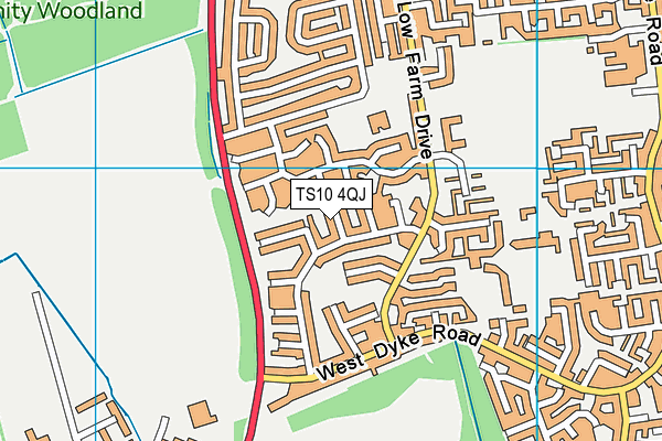 TS10 4QJ map - OS VectorMap District (Ordnance Survey)