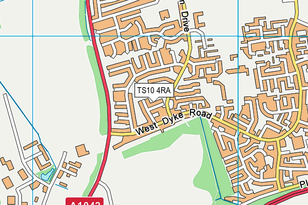 TS10 4RA map - OS VectorMap District (Ordnance Survey)