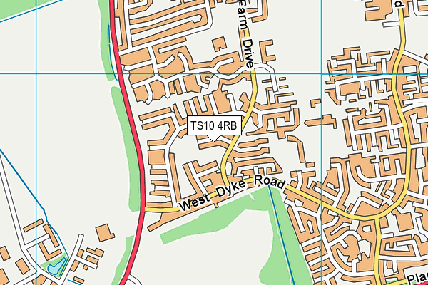 TS10 4RB map - OS VectorMap District (Ordnance Survey)