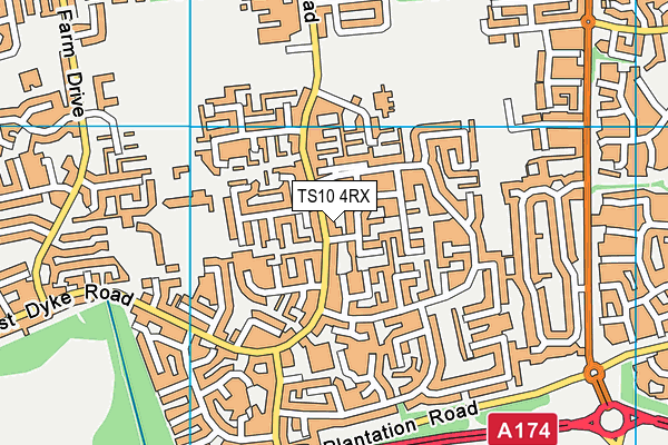 TS10 4RX map - OS VectorMap District (Ordnance Survey)