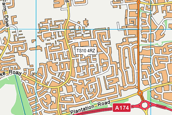 TS10 4RZ map - OS VectorMap District (Ordnance Survey)