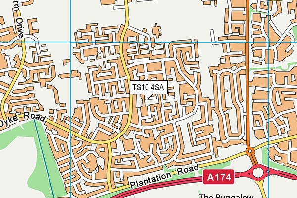 TS10 4SA map - OS VectorMap District (Ordnance Survey)