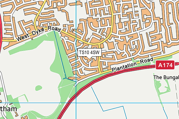 TS10 4SW map - OS VectorMap District (Ordnance Survey)