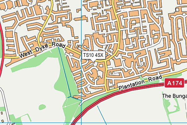 TS10 4SX map - OS VectorMap District (Ordnance Survey)