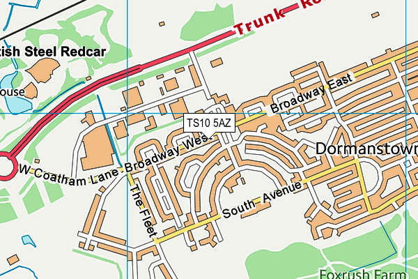 TS10 5AZ map - OS VectorMap District (Ordnance Survey)