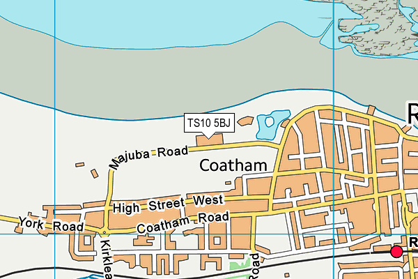 Redcar Leisure Centre (Closed) map (TS10 5BJ) - OS VectorMap District (Ordnance Survey)
