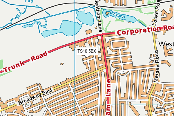 TS10 5BX map - OS VectorMap District (Ordnance Survey)