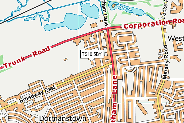 TS10 5BY map - OS VectorMap District (Ordnance Survey)