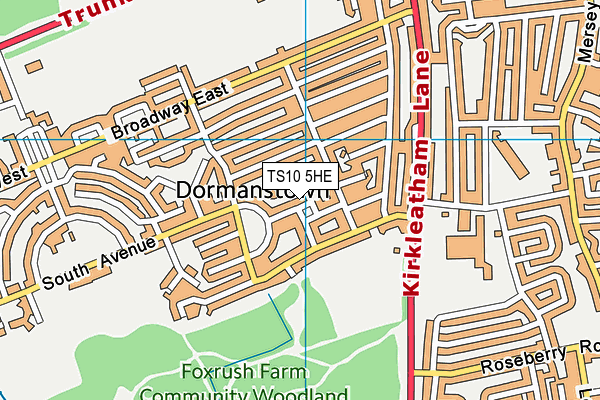 TS10 5HE map - OS VectorMap District (Ordnance Survey)