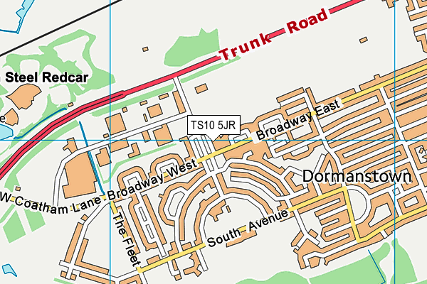 TS10 5JR map - OS VectorMap District (Ordnance Survey)