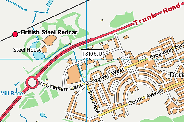 Map of ALPHA TYRES REDCAR LTD at district scale