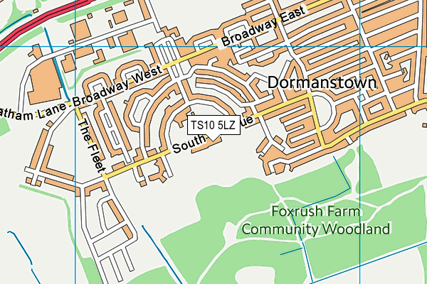 Corus Sports And Social Club map (TS10 5LZ) - OS VectorMap District (Ordnance Survey)