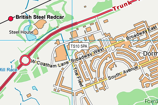 TS10 5PA map - OS VectorMap District (Ordnance Survey)