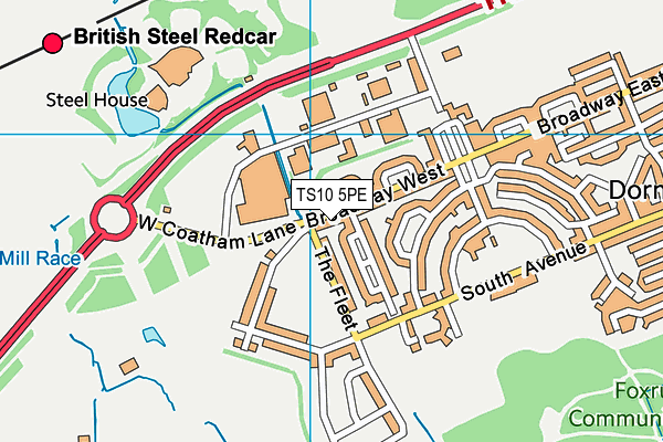 TS10 5PE map - OS VectorMap District (Ordnance Survey)