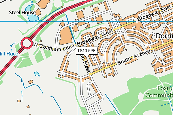 TS10 5PF map - OS VectorMap District (Ordnance Survey)