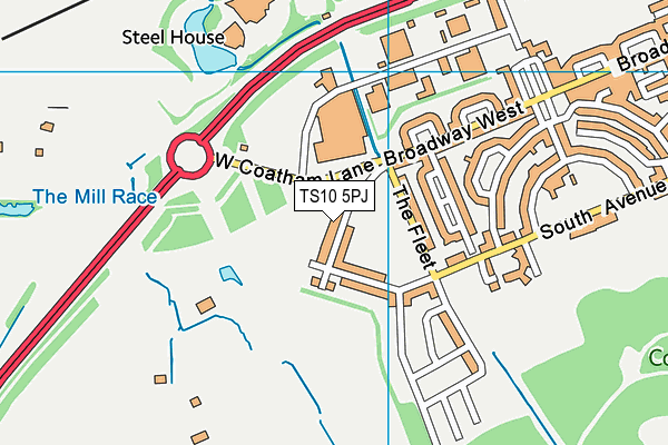 TS10 5PJ map - OS VectorMap District (Ordnance Survey)