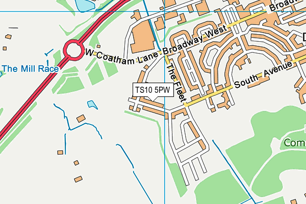 TS10 5PW map - OS VectorMap District (Ordnance Survey)