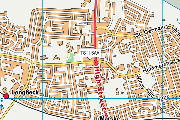 TS11 6AA map - OS VectorMap District (Ordnance Survey)