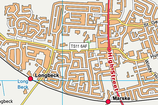 TS11 6AF map - OS VectorMap District (Ordnance Survey)