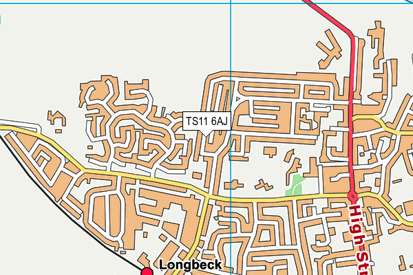 TS11 6AJ map - OS VectorMap District (Ordnance Survey)