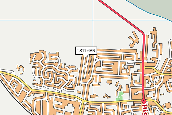 TS11 6AN map - OS VectorMap District (Ordnance Survey)