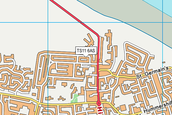 TS11 6AS map - OS VectorMap District (Ordnance Survey)