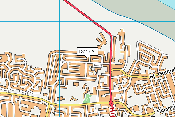 TS11 6AT map - OS VectorMap District (Ordnance Survey)