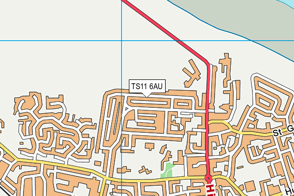 TS11 6AU map - OS VectorMap District (Ordnance Survey)