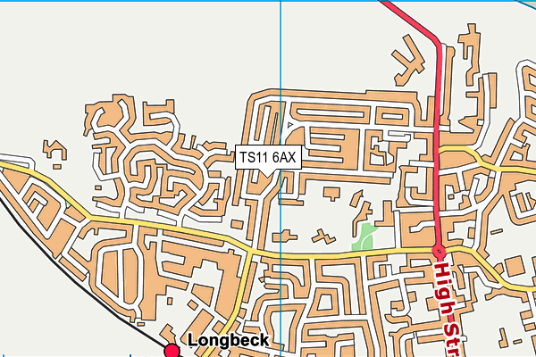 TS11 6AX map - OS VectorMap District (Ordnance Survey)