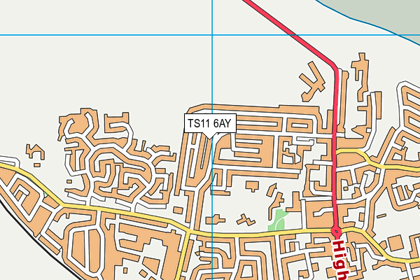 TS11 6AY map - OS VectorMap District (Ordnance Survey)