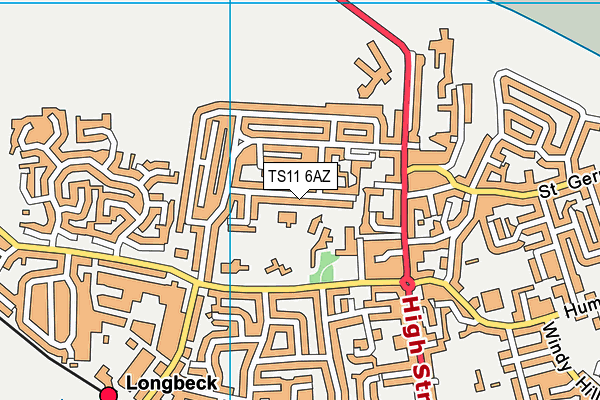 TS11 6AZ map - OS VectorMap District (Ordnance Survey)