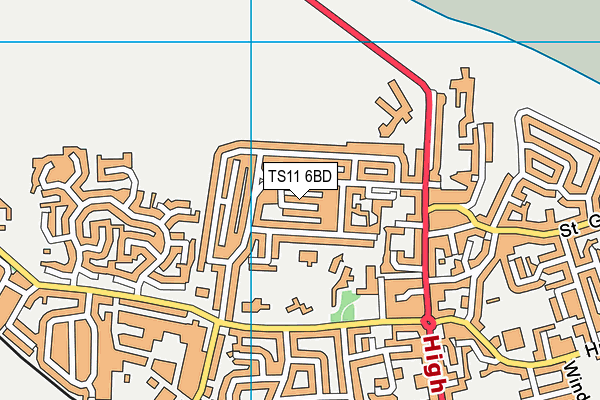 TS11 6BD map - OS VectorMap District (Ordnance Survey)